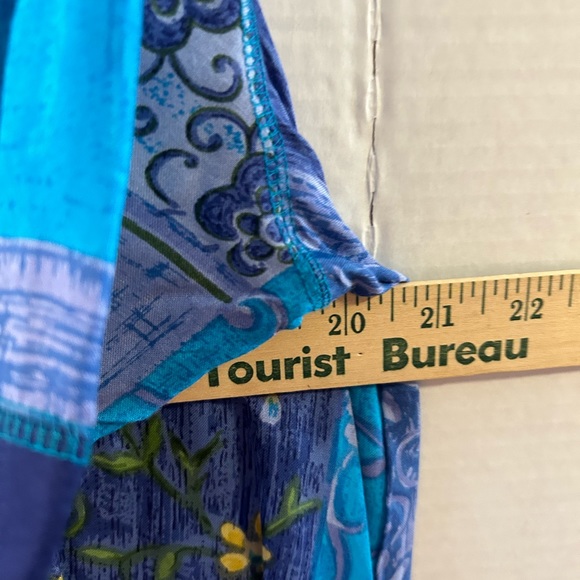 BROWNSTONE STUDIOS size large mixed print maxi dress caftan moo moo button up - Picture 6 of 6